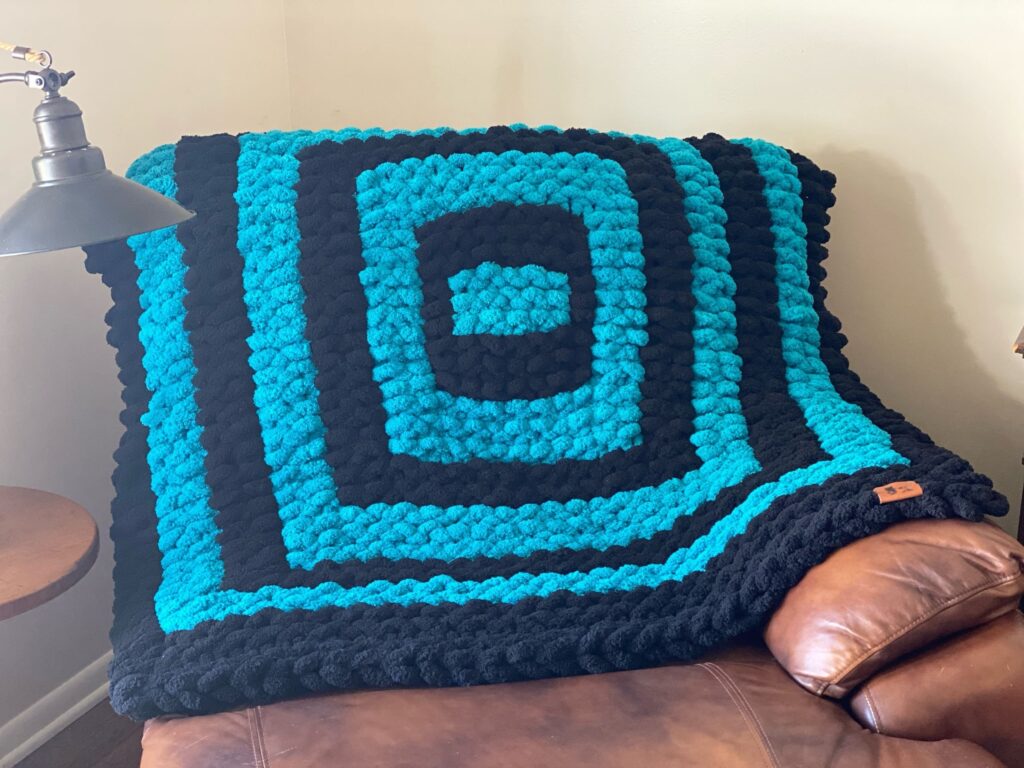Teal & Onyx Intarsia Throw