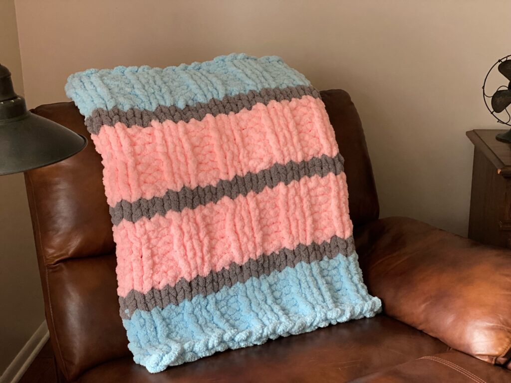 Pastels & Peat Ribbed Throw